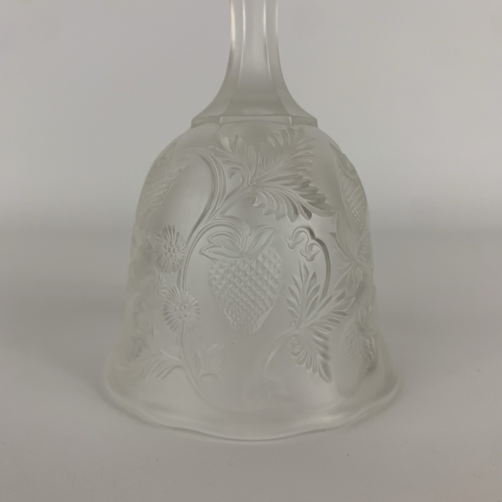 Vintage Fenton Strawberry Pressed Pattern Satin Glass Bell 6" - Picture 5 of 12